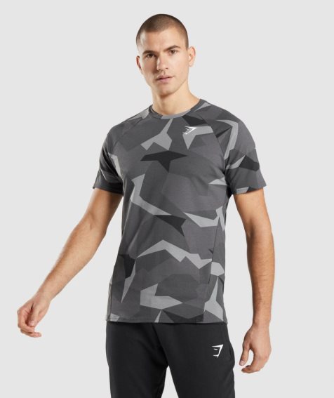 Men's Gymshark Critical T-Shirts Camo | CA 6A3075